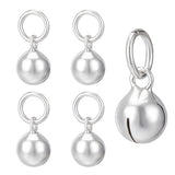 5Pcs Sterling Silver Pendants, Bell Charms, with Jump Rings, Silver, 8.8x6mm, Hole: 4mm