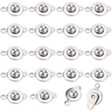 304 Stainless Steel Snap Clasps, Stainless Steel Color, 15x8x5.5mm, Hole: 1.5mm, 20sets/box