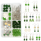 DIY Dangle Earring Making Kits, Including Alloy Pendants, Shell Pendants, Synthetic Hematite & Glass Beads, Brass Cable Chains and Earring Hooks, Green