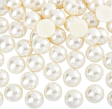 60Pcs ABS Plastic Cabochons, Imitation Pearl, Half Round, Beige, 25x12.5mm, 60pcs/box