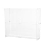 2-Tier Transparent Plastic Action Figures Display Cases, Dustproof Model Rack for Minifigures Toys, Rectangle, Clear, Finished Product: 30.5x9.5x26.5cm