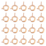 Ion Plating(IP) 20Pcs 304 Stainless Steel Smooth Surface Spring Ring Clasps, Rose Gold, 6x1.5mm, Hole: 1.8mm