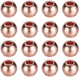 Rack Plating and Vacuum Plating Brass Round Spacer Beads, Cadmium Free & Lead Free, Rose Gold, 4mm, Hole: 1.5mm