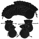 48Pcs 2 Styles Gourd Velvet Bags, Black, 9.5~12x7.5~9cm, 24pcs/style