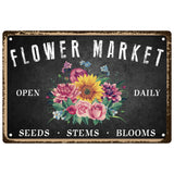 Vintage Metal Iron Tin Sign Poster, Wall Decor for Bars, Restaurants, Cafes Pubs, Vertical Rectangle, Flower Pattern, 300x200x0.5mm, Hole: 5x5mm