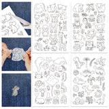 4 Sheets 11.6x8.2 Inch Stick and Stitch Embroidery Patterns, Non-woven Fabrics Water Soluble Embroidery Stabilizers, 297x210mmm