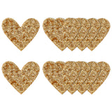 TPU Iron on/Sew on Clothing Patches, Beading Appliques, Heart/Star, Gold, 69~70x78x2.5mm