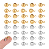 304 Stainless Steel Tube Bails, Loop Bails, Rondelle Bail Beads, Golden & Stainless Steel Color, 9x5x6mm, Hole: 2mm, 2 colors, 30pcs/color, 60pcs/box