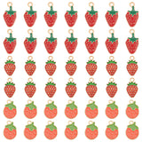 90Pcs 3 Style Alloy Enamel Pendants, Mixed Strawberry Shape, Light Gold, Mixed Color, 16~21.5x10~11x1~3mm, Hole: 1.6~2mm, 30pcs/style