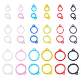 36Pcs 18 Style Silicone Pendant, for Electronic stylus & Lighter Making, Ring, Mixed Color, 16~29x12~24.5x6~7mm, Hole: 2.5~3mm, Inner Diameter: 8~20.5mm, 2pcs/style