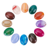 Natural Agate Cabochons, Oval, 18x13x5~8mm, 10 colors, 2pcs/color, 20pcs/box