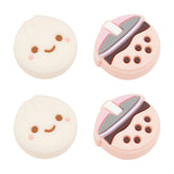 Steamed Bun & Bubble Milk Tea Pattern Silicone Joystick Cap, Thumb Grip, for Gamepad, Game Controller, Mixed Color, 16.5~17x16~16.5x7mm, 4pcs/set