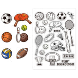 Custom PVC Plastic Clear Stamps, for DIY Scrapbooking, Photo Album Decorative, Cards Making, Sports, 160x110x3mm