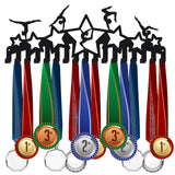 Iron Medal Holder Frame, Medals Display Hanger Rack, 17 Hooks, with Screws, Rectangle, Star Pattern, 150x400mm