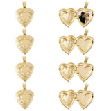 Brass Locket Pendants, Photo Frame Pendants for Necklaces, Heart with Bowknot, Real 18K Gold Plated, 22.5x19.5x5.5mm, Hole: 4x3mm, 8pcs/box