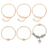 6Pcs 2 Style Brass European Style Bracelet Making, Golden, 3pcs/style