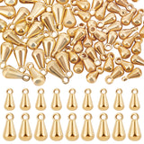 80Pcs 2 Styles Brass Charms, Chain Extender Drop, Teardrop, Real 18K Gold Plated, 6~8x3~4mm, Hole: 1mm, 40pcs/style