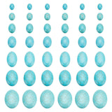 108Pcs 7 Styles Synthetic Turquoise Cabochons, Dyed, Flat Back Oval, 8~40x6~30x3~8mm