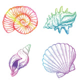 PVC Window Sticker, Flat Round Shape, for Window or Stairway  Home Decoration, Shell Pattern, 180x180x0.3mm