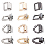 12Set 6 Style Alloy D Shape Rings Clasps, with Iron Screws, for Bag Replacement Accessories, Mixed Color, 22.4x25.7x8mm