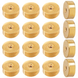 50Pcs 304 Stainless Steel Ear Nuts, Safety Screw Flat Round Earring Backs, Real 18K Gold Plated, 5x2mm, Hole: 1mm