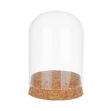 Glass Dome Cover, Decorative Display Case, Cloche Bell Jar Terrarium with Cork Base, Arch, Clear, 58x77.5~78.5mm