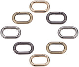 Zinc Alloy Key Clasps, Spring Gate Rings, Oval Rings, Mixed Color, 34.5x21x5mm, 8pcs/box