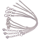 Brass European Style Bracelets Jewelry Making, with Snake Chains, Platinum, 6-3/4 inch(17cm), 7-1/8 inch(18cm), 6pcs/box