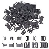 56Sets 4 Style Plastic Swimsuit Bra Hooks, Bra Strap Slide Hook, Clothing Bra Accessories, Black, 12sets/style