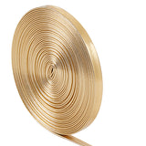 5M Flat Imitation Leather Cord, for Pillow Decor, Gold, 6x0.8mm, about 5.47 Yards(5m)/Roll