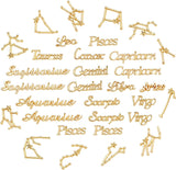 Golden Plated Alloy Cabochons, Twelve Constellations, 108x74x18mm