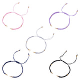 Braided Nylon Bracelet Making, with 304 Stainless Steel Open Jump Rings and Round Brass Beads, Mixed Color, Single Chain Length: about 6-1/8 inch(15.4cm), 5 colors, 4pcs/color, 20pcs/set