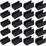 40Pcs 4 Style Plastic Non-slip U Shaped Chair Foot Protectors, Floor Glides Tubing Caps Covers, Black, 28x18.5~19x13~17.5mm, Inner Diameter: 7.5~13mm, 10pcs/style