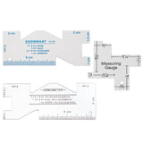 3Pcs 3 Style Quilting Template Ruler, Aluminum & Acrylic Sewing Machine Thickness Gauge, DIY Hand Patchwork, Cutting Craft, Mixed Color, 53.5~99x40~57.5x0.5~3mm, Hole: 3~3.5mm, 1pc/style