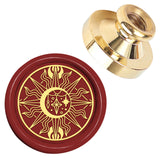 Golden Tone Wax Seal Brass Stamp Head, for Wax Seal Stamp, Sun, 25x14.5mm