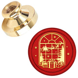 Christmas Golden Tone Wax Seal Brass Stamp Head, for Wax Seal Stamp, Window, 25x14.5mm