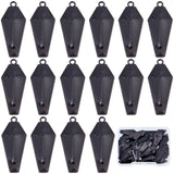 Halloween Theme Alloy Enamel Pendants, Coffin with Cross, Black, 25.5x11x1.5mm, Hole: 1.6mm, 30pcs/box