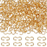 200Pcs Brass Quick Link Connectors, Chain Findings, Number 3 Shaped Clasps, Real 18K Gold Plated, 8.5x4x1.5mm, Inner Diameter: 2.5x7mm