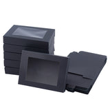 Cardboard Box, with PVC Clear Window, Rectangle, Black, 14.5x10.5x2.5cm