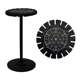 Wooden Wheel, Wooden Display Shelf, Black Holder Stand, Rustic Divination Pendulum Storage Rack, Witch Stuff, Astrolabe Pattren, Wheel: 120x8mm, 2pcs, Studdle: 288x12mm, 1pc