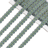 Polyester Curtain Lace Trimmer Ribbon, Polyester Lace Trim, Embroidery Ancient Hanfu Lace Ribbon, Light Steel Blue, 7/8 inch(22mm), about 12.58~13.12 Yards(11.5~12m)/Card