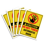 5Pcs Waterproof PVC Warning Sign Stickers, Vinyl Danger Safety Decals, Rectangle with Word, Sign Pattern, 25x17.5cm