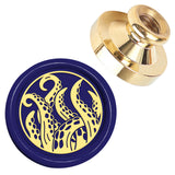 Golden Tone Wax Seal Brass Stamp Head, for Wax Seal Stamp, Octopus, 25x14.5mm