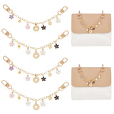 Alloy Enamel Pendant Decorative Purse Chains, with Swivel Clasps, Flower & Heart, Mixed Color, 20~20.5cm, 2 style, 2pcs/style, 4pcs/set