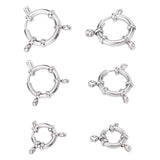 6Pcs 3 Style 304 Stainless Steel Spring Ring Clasps, Ring, Stainless Steel Color, 2pcs/style