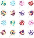 Handmade Polymer Clay Big Pendants, Lollipop, Mixed Color, 48~56x27~29x7~10mm, Hole: 2mm, 8colors, 4pcs/color, 32pcs/box