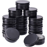 Round Aluminium Tin Cans, Aluminium Jar, Storage Containers for Cosmetic, Candles, Candies, with Screw Top Lid, Gunmetal, 5.9x2.8cm, capacity: 50ml, 20pcs/box