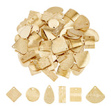 96Pcs 6 Style Brass Pendant, Rhombus & Flat Round & Teardrop, Raw(Unplated), 12~18.5x7~20.5x0.5~1mm, Hole: 1.2~1.5mm, 16pcs/style