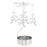 Stainless Steel Spinning Rotary Candle Holder Stand, Rotating Carousel Tea Light Holder, for Wedding Christmas Party Decoration, Branch, 9.5x14cm