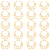 20Pcs 304 Stainless Steel Filigree Joiners Links, Laser Cut, Flat Round, Real 14K Gold Plated, 15x0.5mm